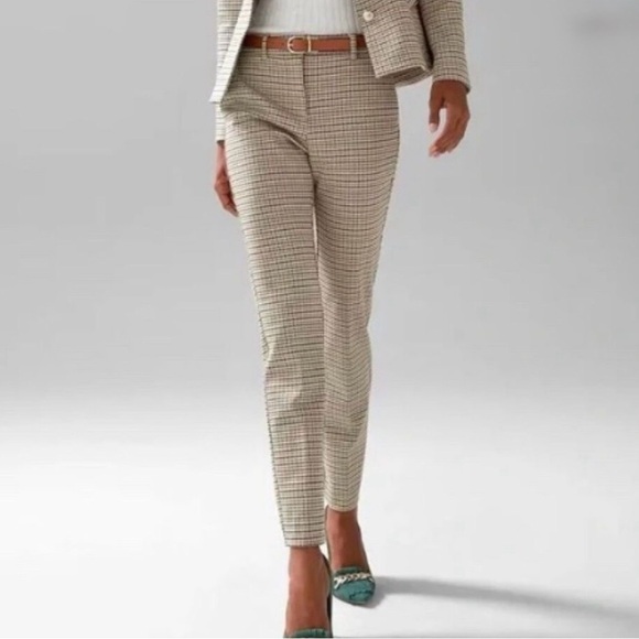 ~White House Black Market Elle Slim Houndstooth Ankle Pants - Picture 2 of 13